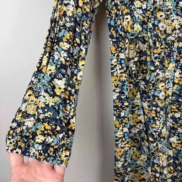 Loft Floral Dress Womens Small Multi Ditsy Floral V-Neck Bohemian Cottage Easter - Picture 6 of 9